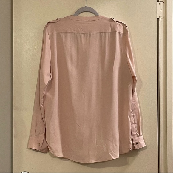 CALVIN KLEIN Long Sleeve Utility Blouse in Coral - Picture 3 of 6